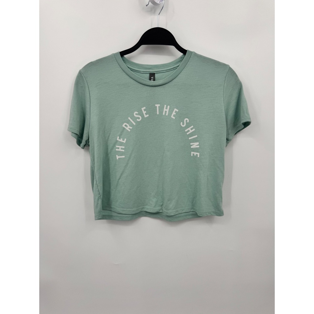 Vuori Graphic T Shirt Womens S Green The Rise The Shine Cropped VW9008